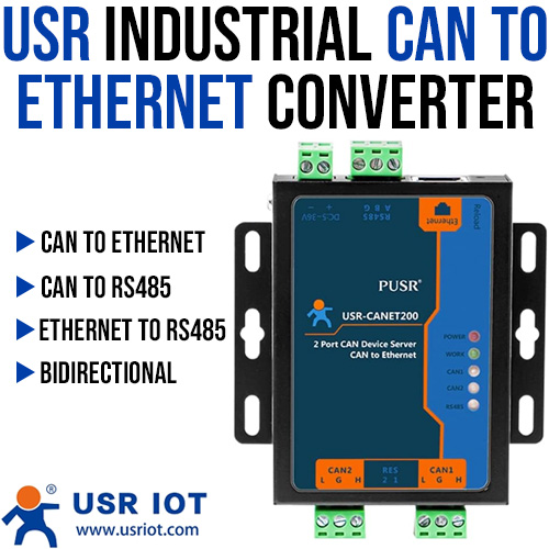 USR-CANET200 Industrial CAN To Ethernet Converter – USR Brand, Supports CAN Bus To Ethernet